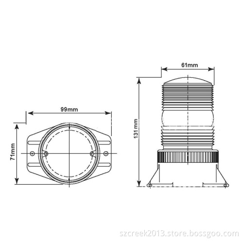 10-100V Forklift LED Strobe Beacon Light